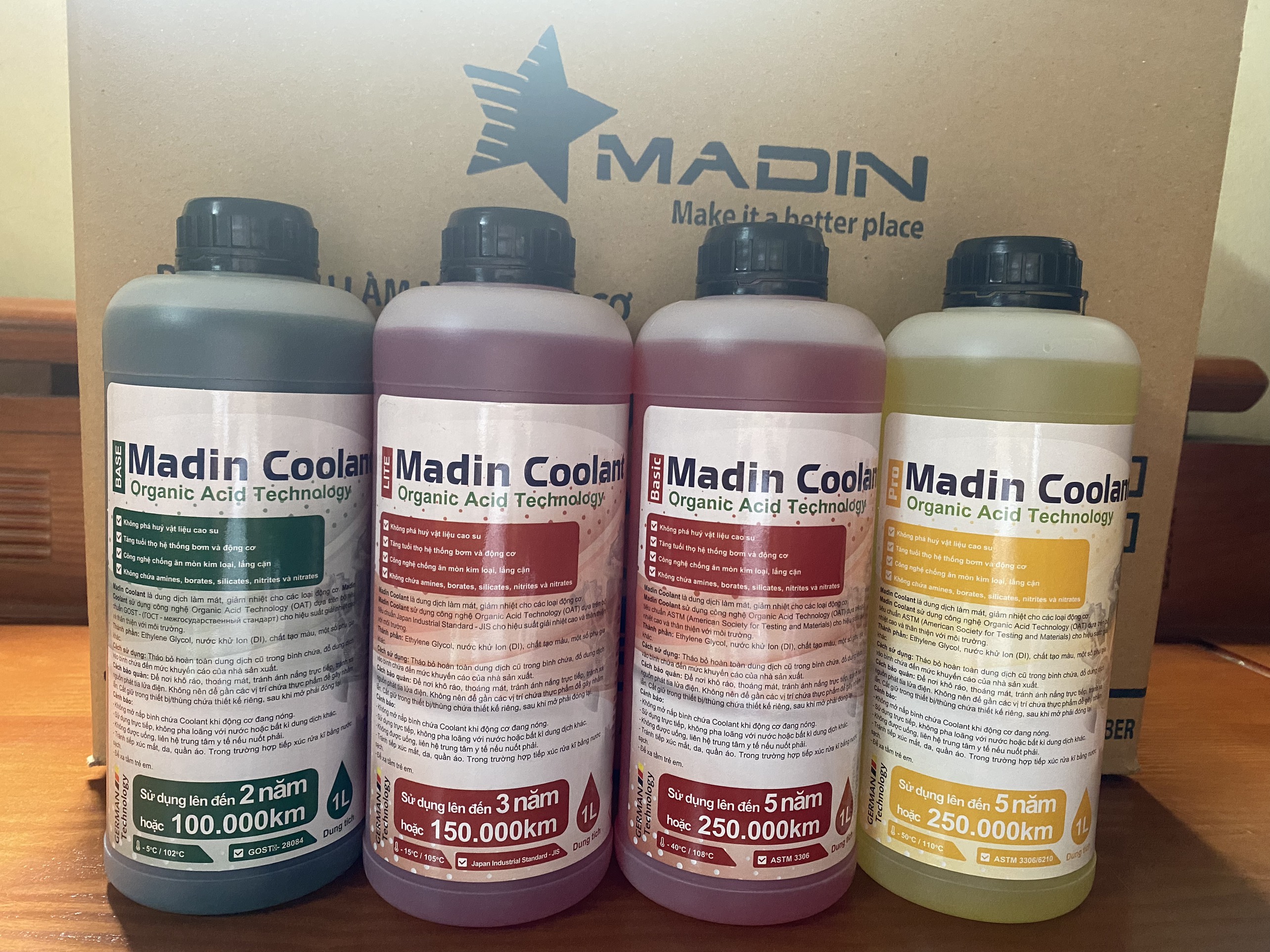 Dung dịch làm mát động cơ ô tô Madin Coolant Basic 1lít