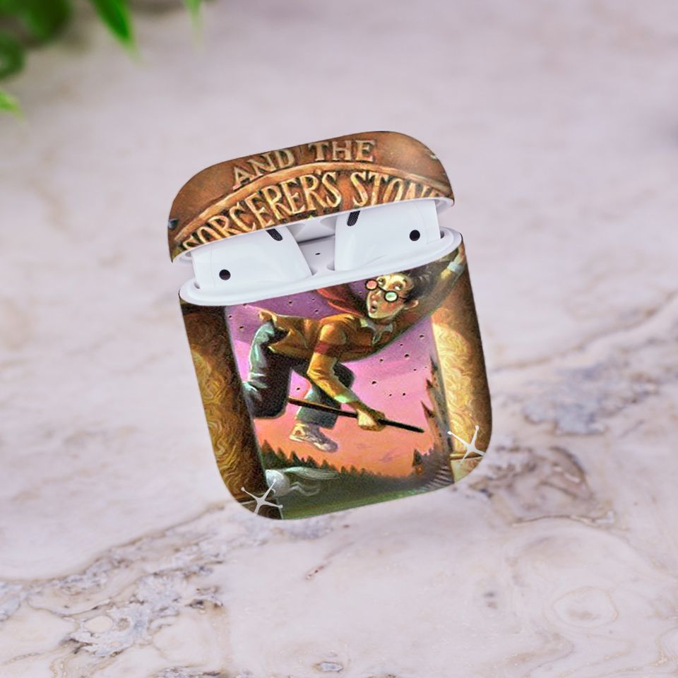 Miếng dán skin chống bẩn cho tai nghe AirPods in hình Harry Potter - hrp008 (bản không dây 1 và 2