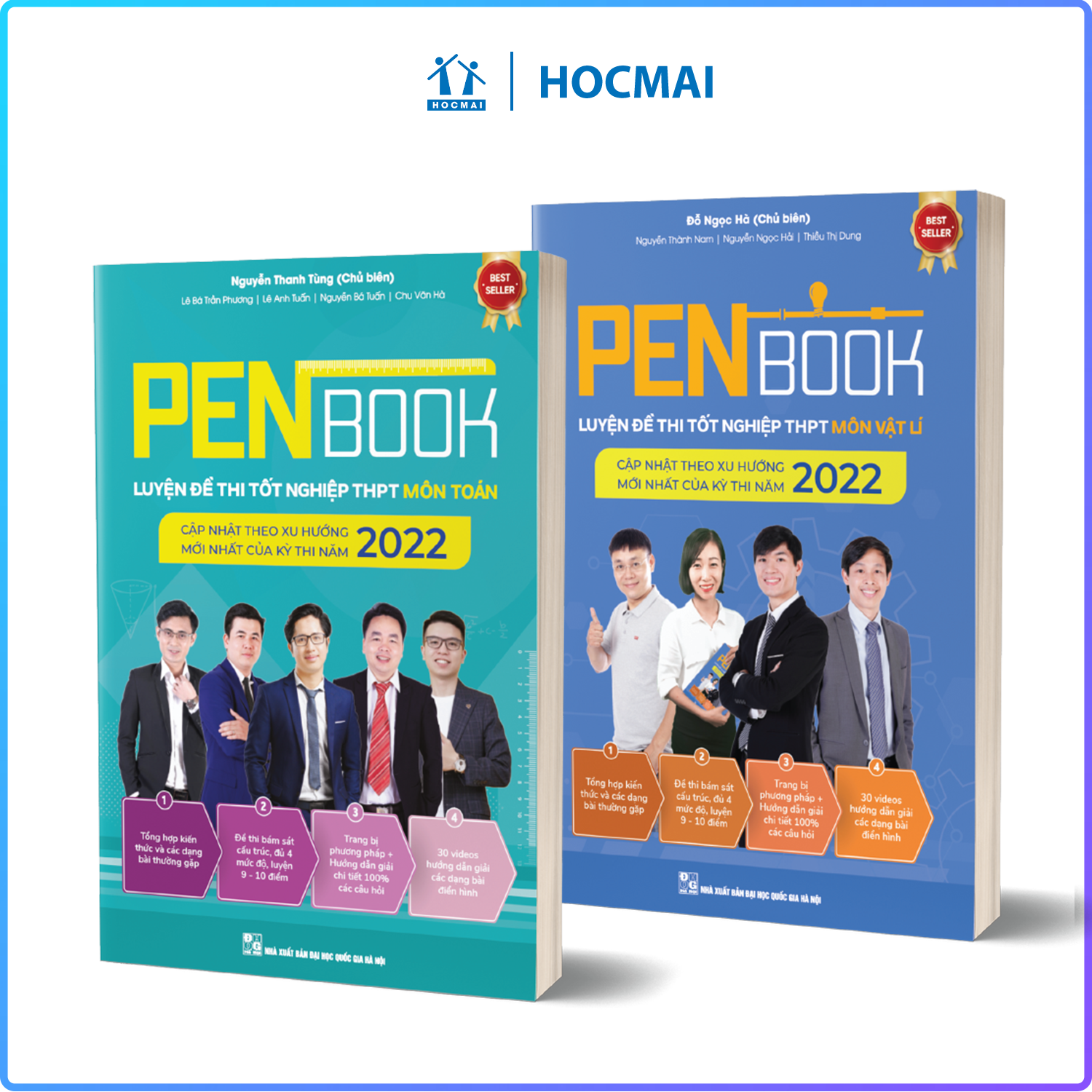 Combo 2 cuốn PENBOOK - Luyện đề thi Tốt nghiệp THPT - Bộ 2 môn Toán, Lí