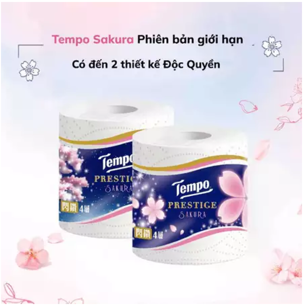 [ƯU ĐÃI LỐC 12 CUỘN GIÁ 10 CUỘN TẶNG 1 GÓI RÚT] Giấy vệ sinh cao cấp Prestige Sakura Mềm Mại