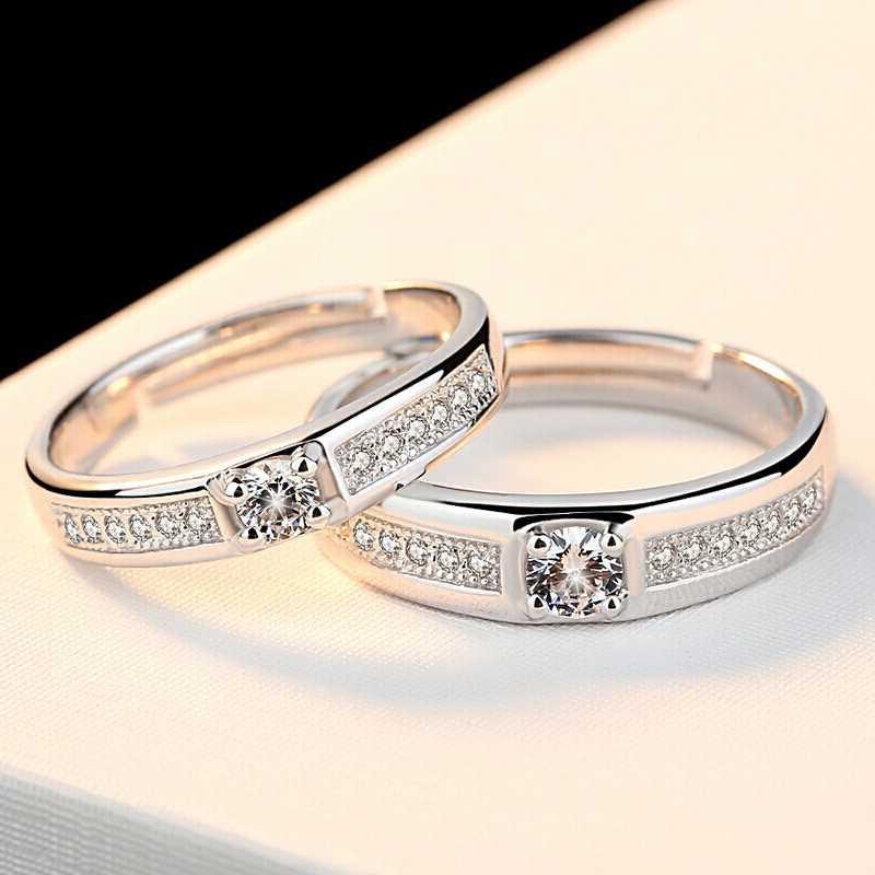 Nhẫn đôi AKING LUXURY AK02 cao cấp, nhẫn bạc nam, nhẫn bạc nữ thiết kế giống nhau. Nhẫn cặp mới nhất 2021.