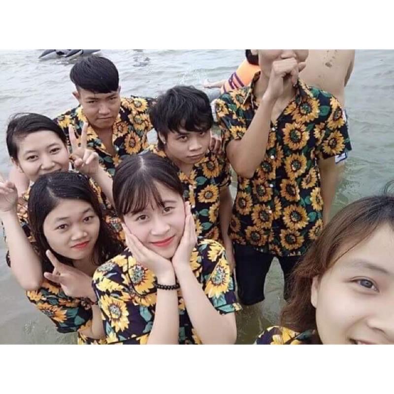 Áo sơ mi hoa quả chất lanh CON855