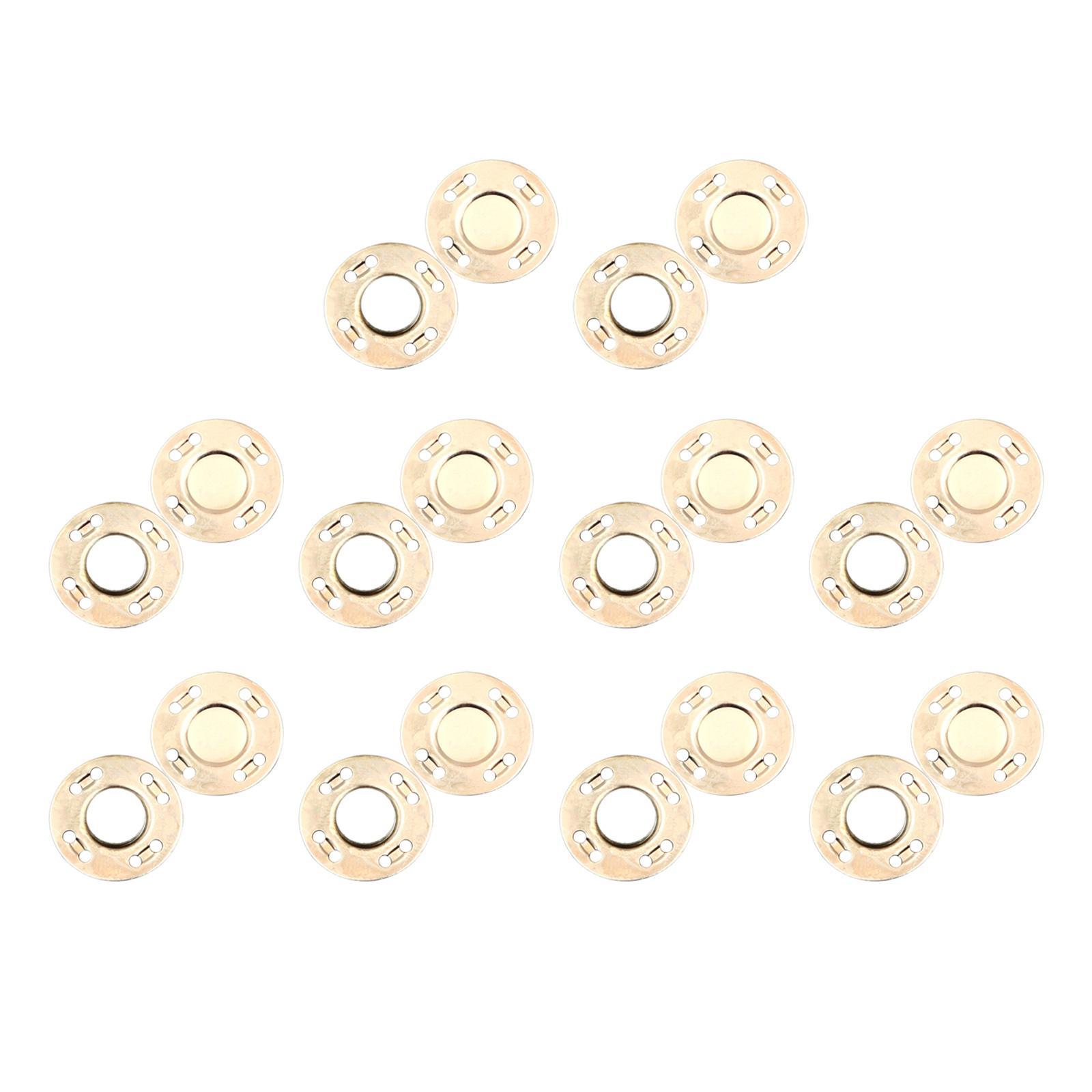 10Pairs Button Clasps Snaps Sewing Coats Closure DIY Craft Gold