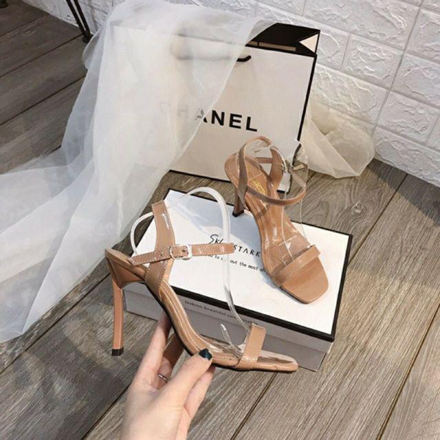 Giày Sandal cao gót 9p quai mảnh gót dẹt siêu hot mẫu mới hàng VNXK