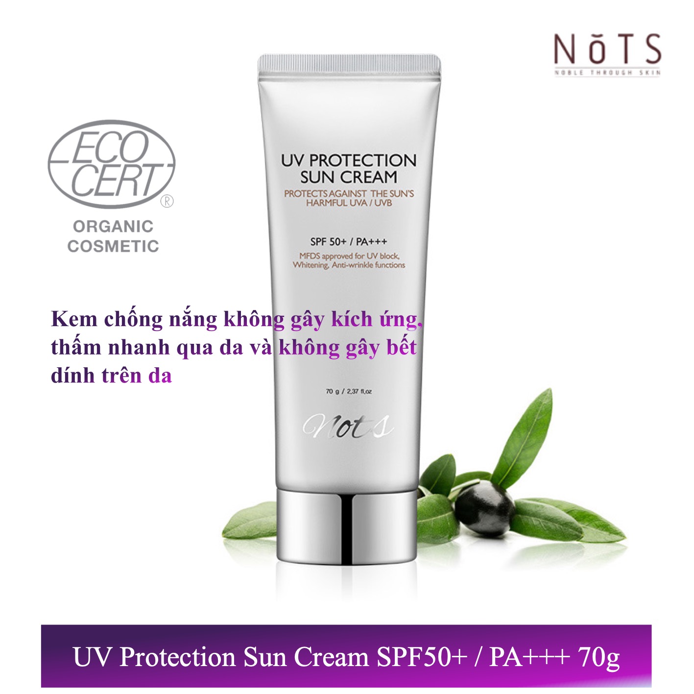 NoTS UV Protection SUN Cream 70g SPF50+/PA+++ ( UVA/UVB)