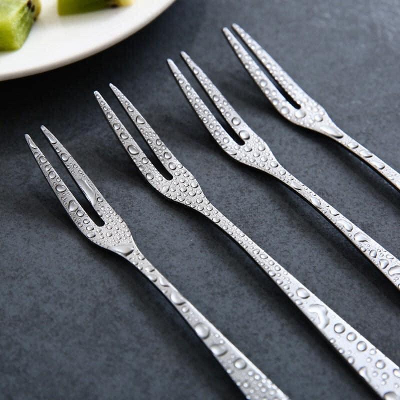 BỘ 10 DĨA BẠC ĐỨC 2 NHÁNH ĂN HOA QUẢ TIỆN LỢI