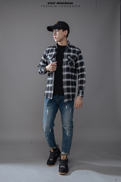 Áo Sơ Mi Nam Sọc Caro Phong Cách Hàn Quốc GOAT MENSWEAR