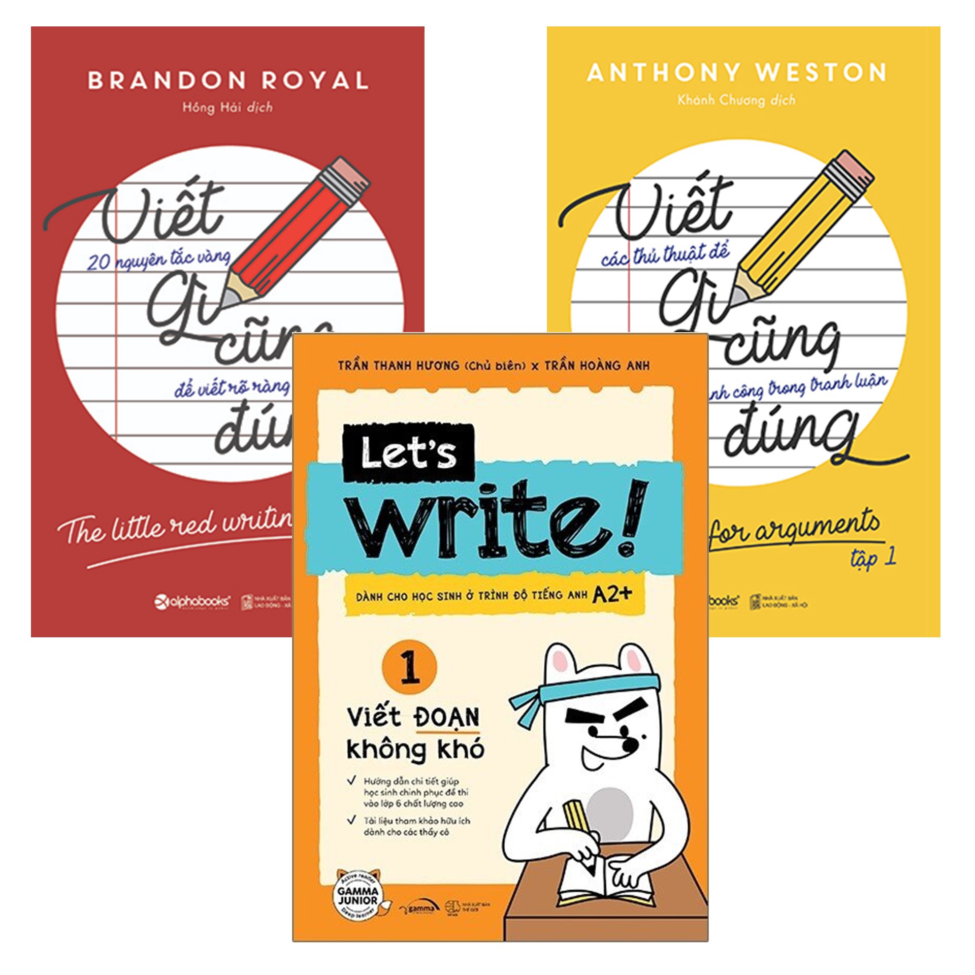 Combo 3 Cuốn Sách : Let’s Write! – Viết Đoạn Không Khó (Tập 1) + Viết Gì Cũng Đúng (Tập 1+2)