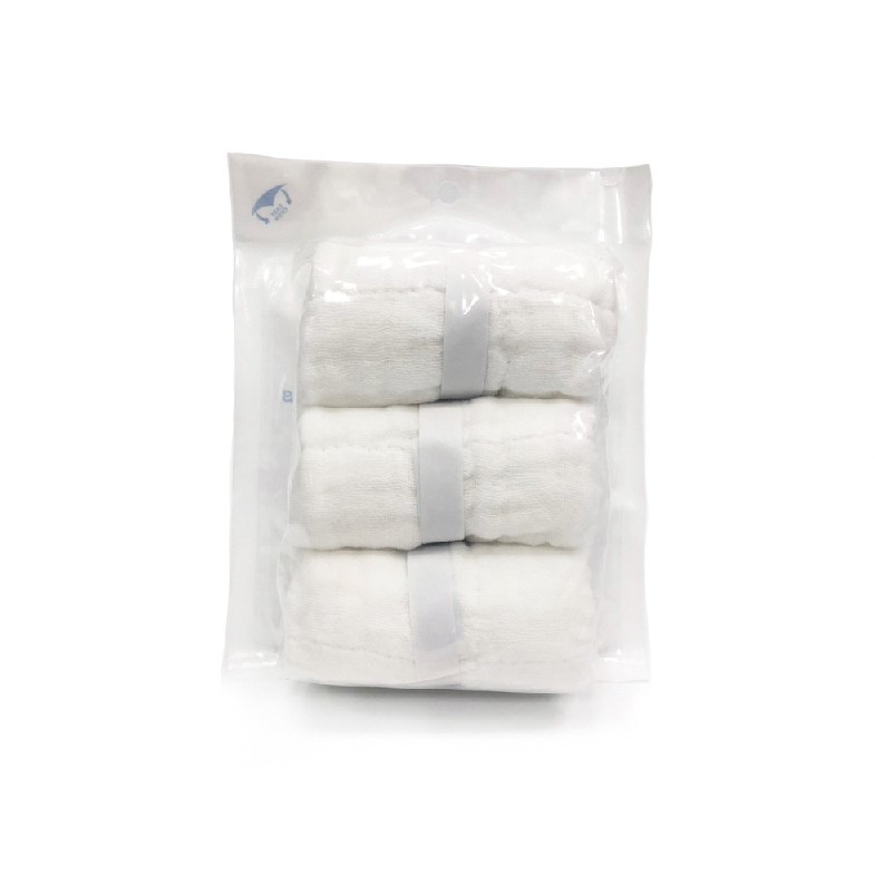 Khăn nhỏ vải bông 9 lớp L'Ange sợi bông cấp y tế và bao bì kháng khuẩn 22x22cm - Trắng