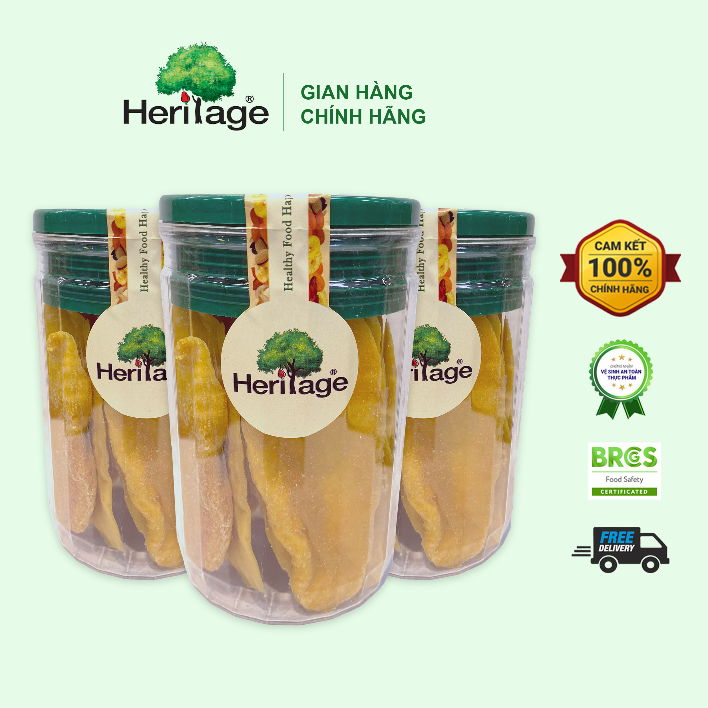 Xoài Sấy Dẻo Heritage Vị chua ngọt hài hòa, giàu Vitamin C - Dried Mango 500gr