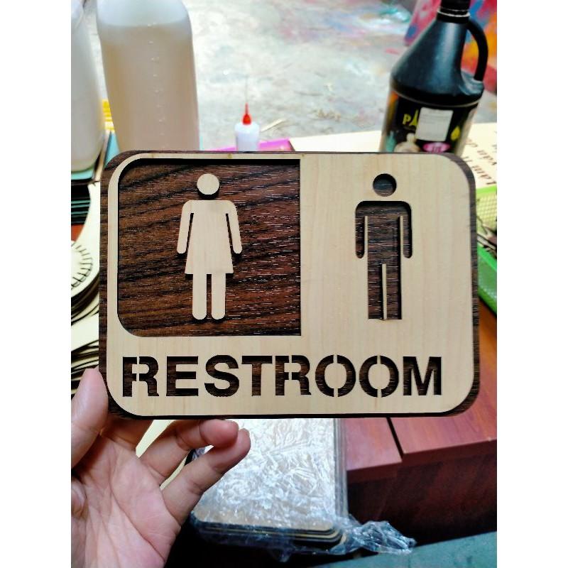 Bảng gỗ trang trí Bảng gỗ toilet Decor