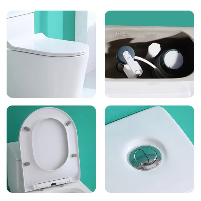 Bồn cầu một khối màu trắng, bệ ngồi rộng, mã K8010