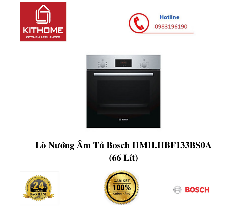 Lò Nướng Âm Tủ Bosch HMH.HBF133BS0A (66 Lít) - Hàng Chính Hãng