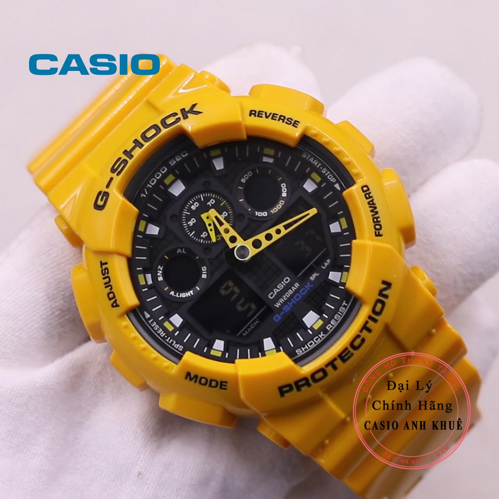 Đồng Hồ Nam Casio G-Shock Nam GA-100A-9A Vỏ Vàng Chính Hãng