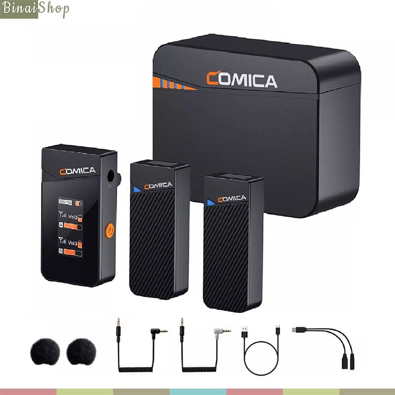 Comica Vimo C - Micro Cài Áo Không Dây 2.4G Nhỏ Gọn, Âm Thanh Rõ Nét, Dùng Cho Điện Thoại, Máy Ảnh, Máy Quay- Hàng chính hãng