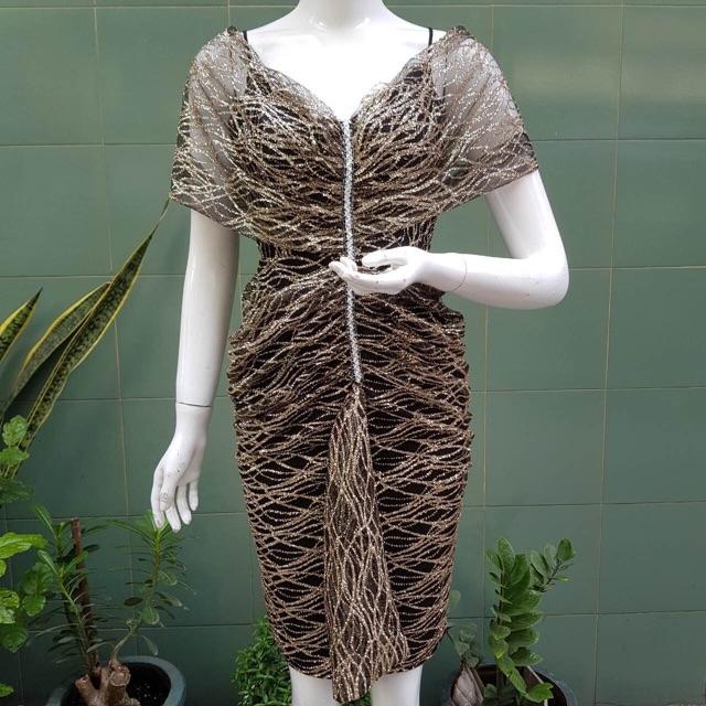 Đầm body lưới kim tuyến dúm ngực ( Size M, L đến 58kg )MM MM