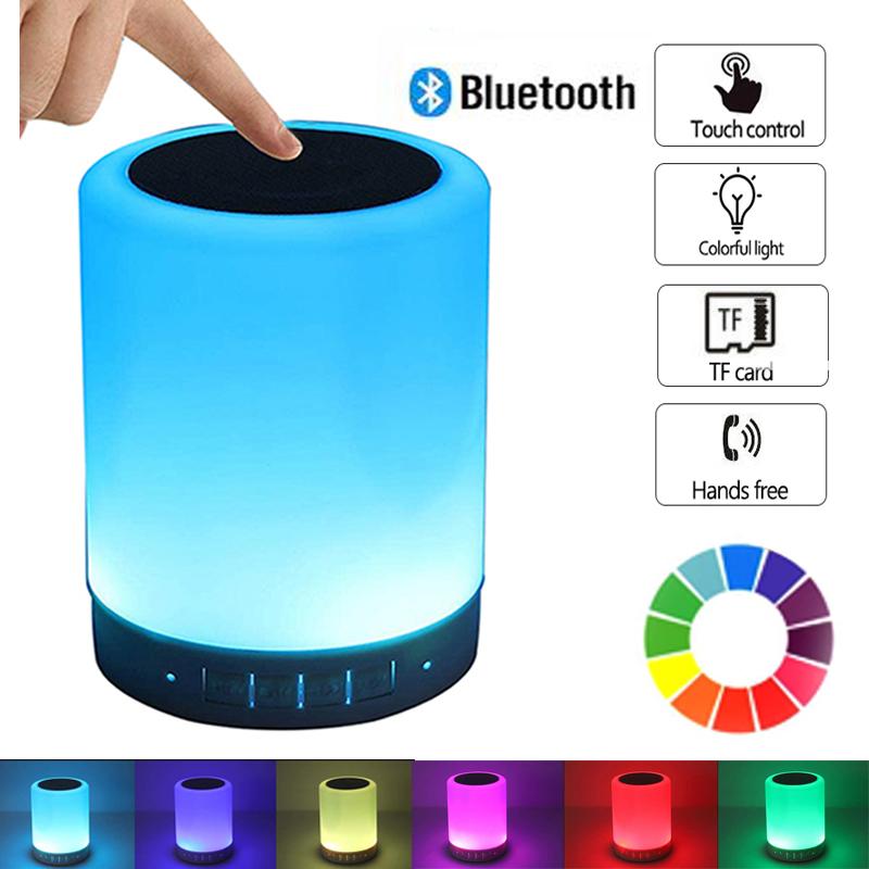 Người chơi bluetooth không dây di động Mini Touch Pat nhẹ Đèn LED Đèn LED Đèn Night Đèn bàn ngủ cho giấc ngủ ngon hơn Color: with LED