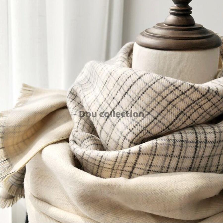 Khăn Choàng Cổ Cashmere Len Dày Cao Cấp Giữ Ấm Mùa Đông Caro - 68x190cm - Douyin - Mã LN022