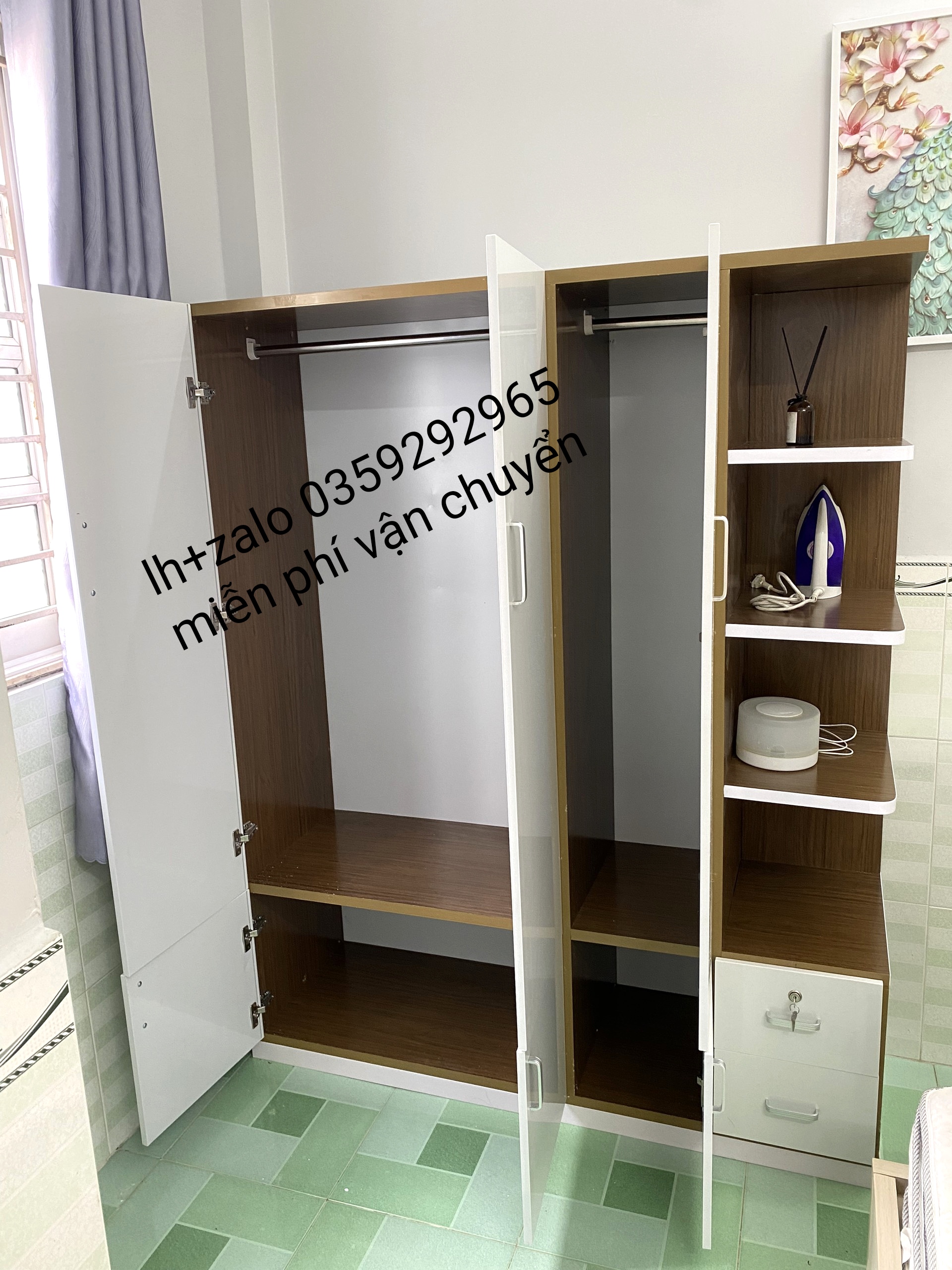 Tủ nhựa đài Loan 3 cánh 1 kệ
