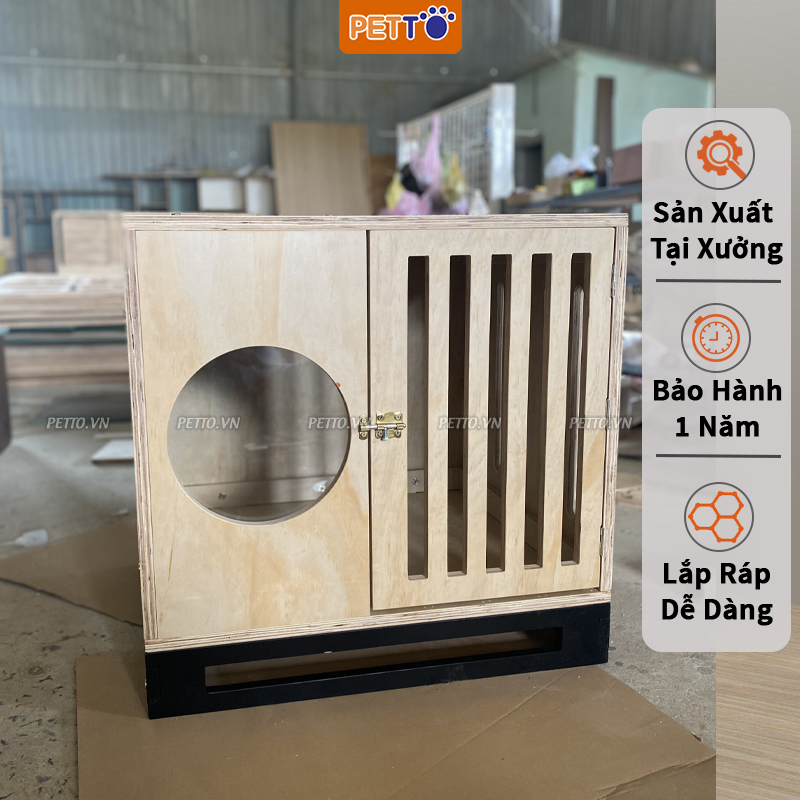 Tủ cho chó bằng GỖ chuồng cho chó HIỆN ĐẠI thiết kế thoáng mát, CHẮC CHẮN sản xuất tận xưởng CD001