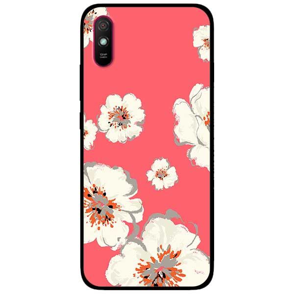 Ốp lưng dành cho Redmi 9 - Redmi 9A - Hoa Trắng Nền Hồng