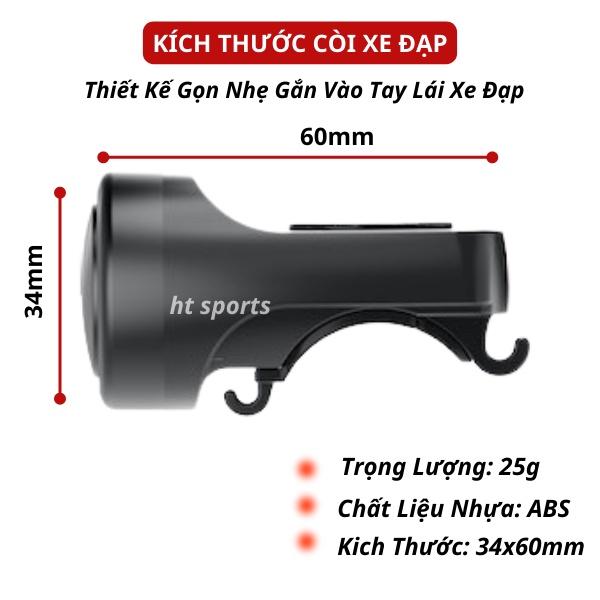 Còi Xe Đạp HT Sports 4 Chế Độ Âm Thanh Cực Lớn Gắn Ghi Đông Chống Trộm Chống Nước