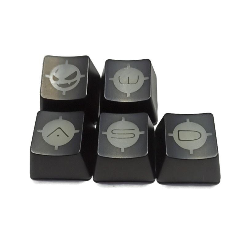 HSV 5Pcs ABS Mechanics Keyboard Keycap Small Devil keycaps ESC WASD Backlight KeyCap