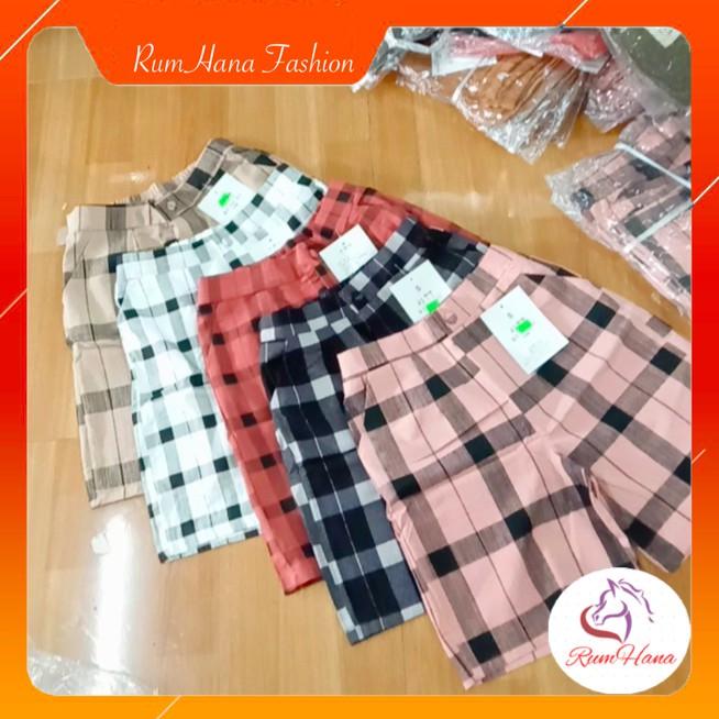 Quần ngố cộc đũi kẻ caro 5 màu cực xinh SC001 RumHana