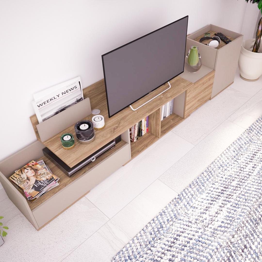 Kệ Tivi gỗ hiện đại SMLIFE Tamron | Gỗ MDF dày 17mm chống ẩm | D250xR40xC55cm
