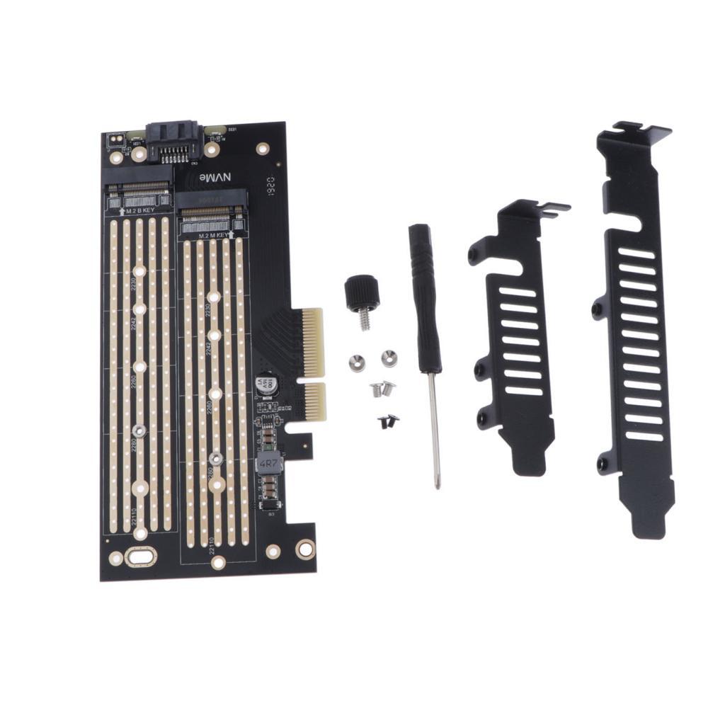 Phép Màu Sáng Kép M2 NVME và SATA SSD sang PCI-E 3.0x4 Card Điều Khiển