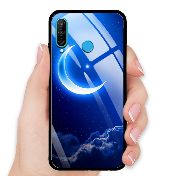 Ốp Lưng Kính Cường Lực cho điện thoại Huawei P30 Lite - 0220 MOON01 - Hàng Chính Hãng
