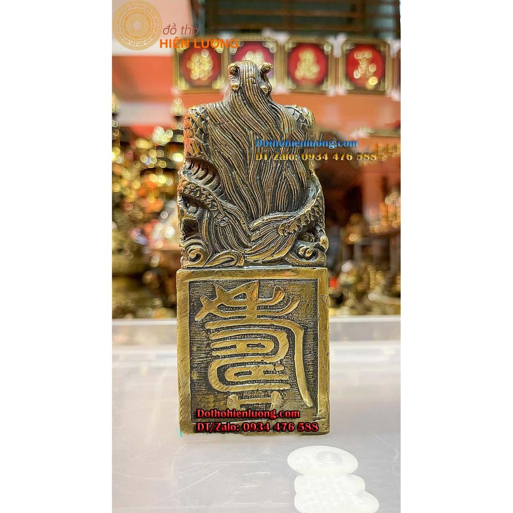 Ấn Rồng Bằng Đồng Mầu Nâu Giả Cổ Cao 16cm