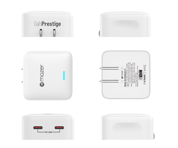 Củ sạc cho Macbook/iPhone Mazer SuperMINI 35W US Wall Charger - Hàng Chính Hãng