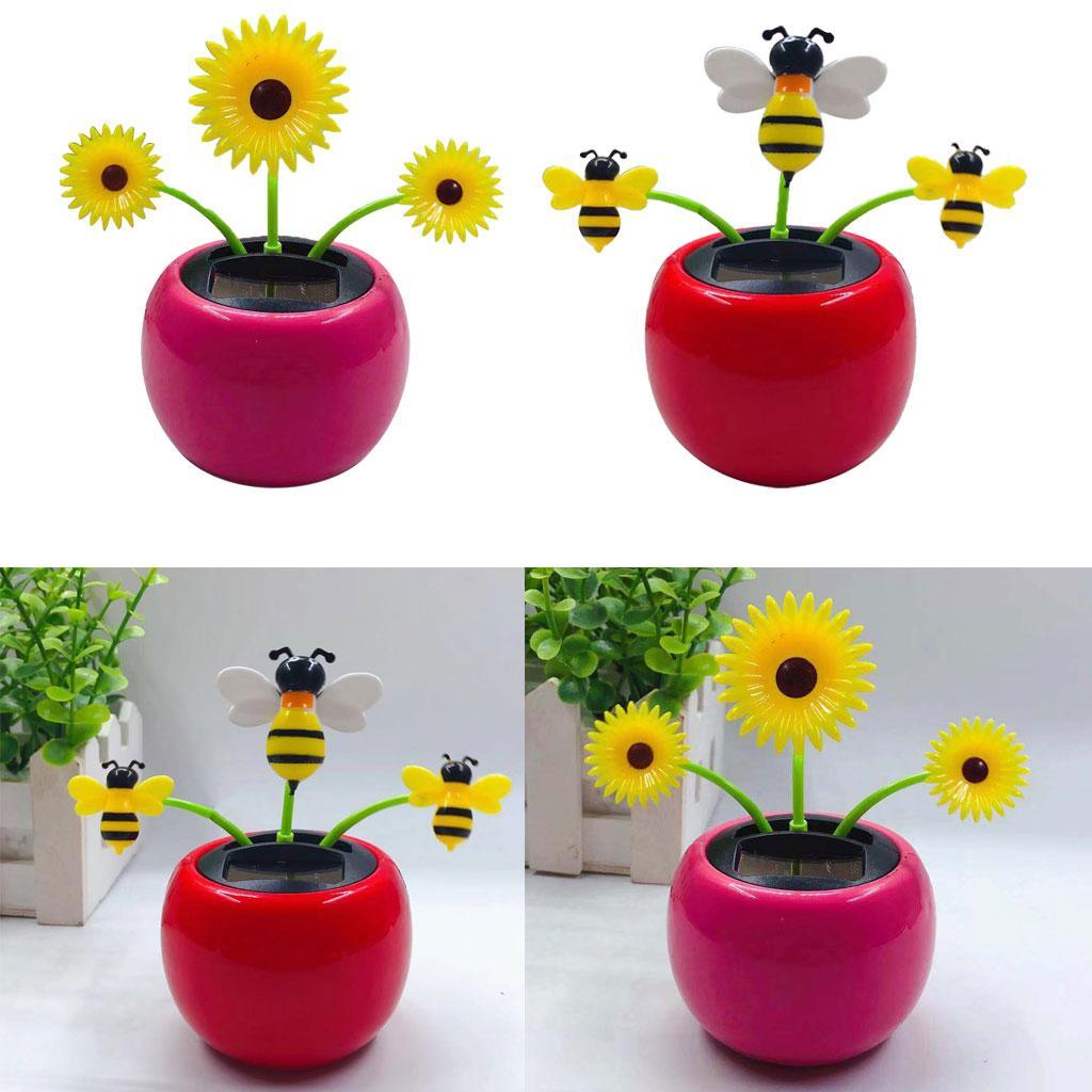 Daisy &amp;Bee Solar Powered Funny Bobble Head Dancing Doll Home Car Decor