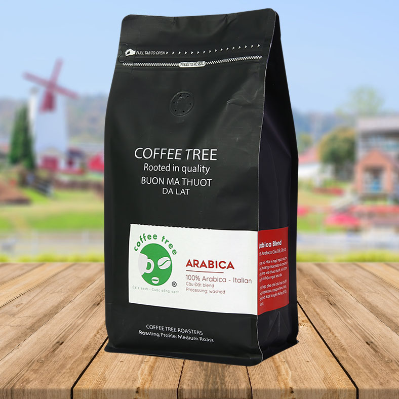 Cà phê bột Arabica Cầu Đất 500g nguyên chất 100% thơm nồng, vị nhẹ, gu tây TẶNG Phin Nhôm Pha Cà Phê Màu Đỏ Cao Cấp