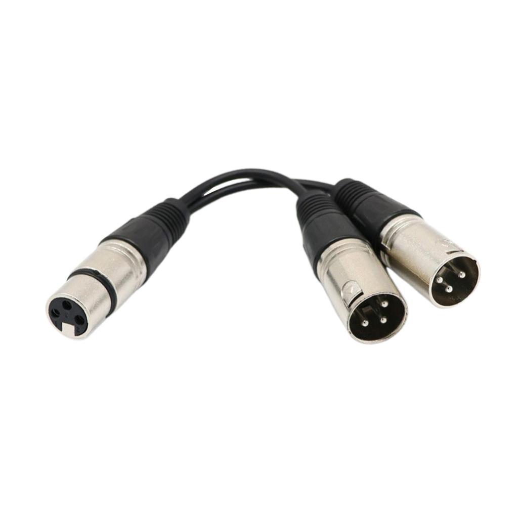 Dual 2 XLR Plug 3 Balanced Patch Cable Splitter Cord