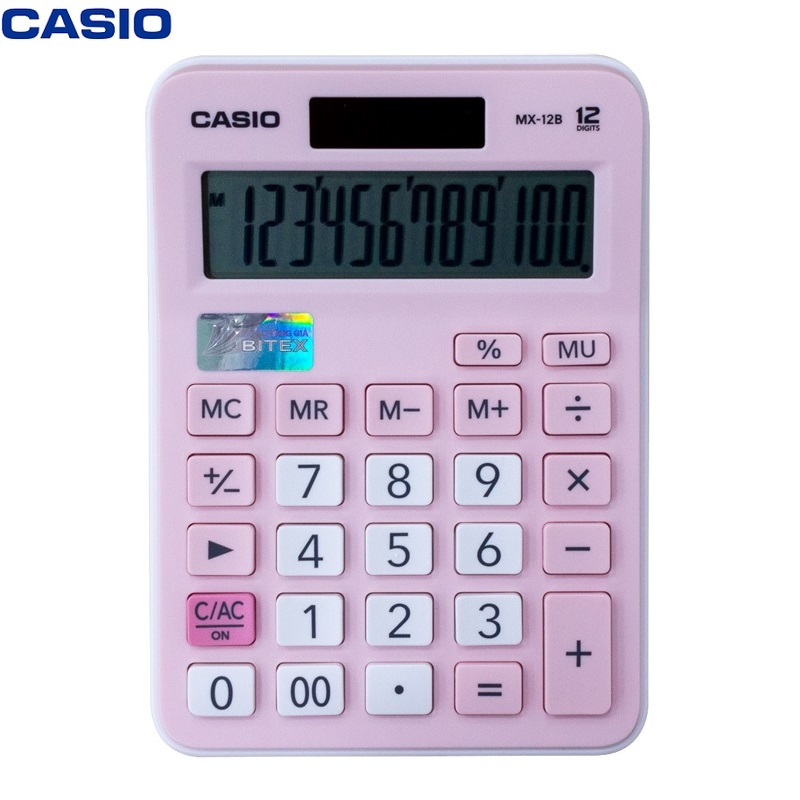 Máy tính Casio MX-12B, Bảo hành 7 năm - Giao màu ngẫu nhiên - Hàng chính hãng Bitex