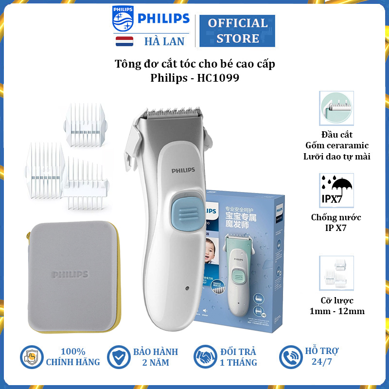 Tông đơ cắt tóc cho bé thương hiệu cao cấp Philips HC1099/15, HC1089/15 - Hàng Nhập Khẩu Chính Hãng