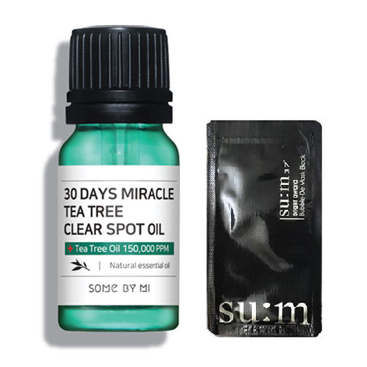 Tinh Dầu Tràm Trà Làm Giảm Mụn và Ngăn Ngừa Mụn Some By Mi 30 Days Miracle Tea Tree Clear Spot Oil 10ml + Tặng 1 Mặt Nạ Su:m Đen