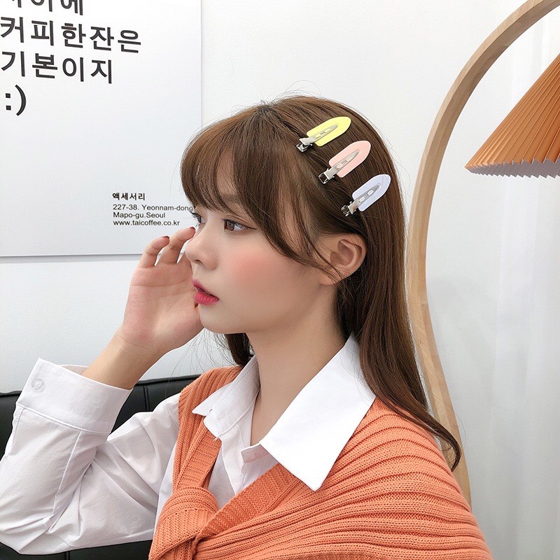 Kẹp Tóc Mỏ Vịt Màu Trơn Phối Kim Tuyến Hot Trend - Set 4 Kẹp Tóc Mái Mỏ Vịt Xinh Xắn Cho Nữ