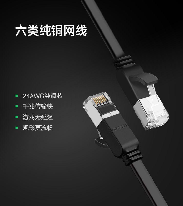 Ugreen UG60819NW101TK 20M màu Đen Cáp mạng LAN CAT 6 Đầu bấm kim loại - HÀNG CHÍNH HÃNG