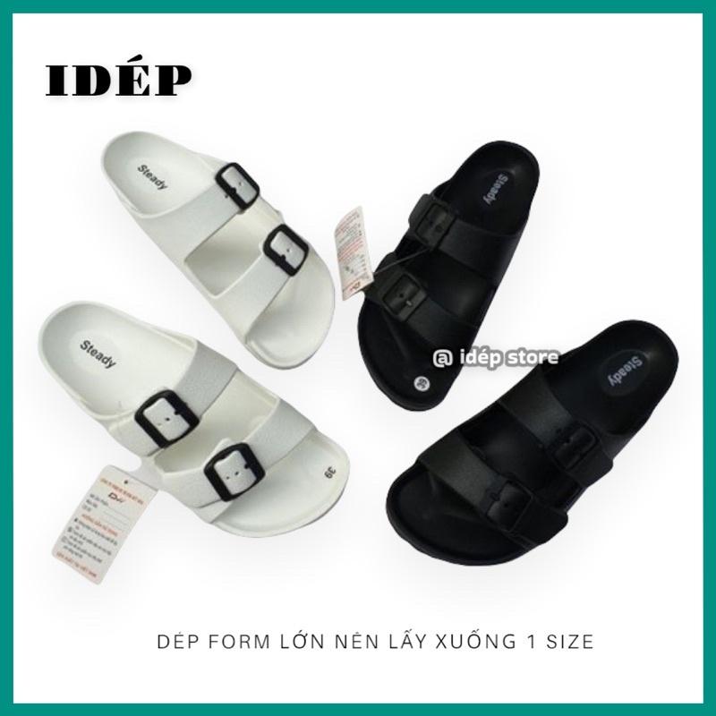 Dép nam nữ 2 Quai ngang 2 khuy siêu nhẹ đi mưa chống nước (Form lớn) iDÉP- DL165