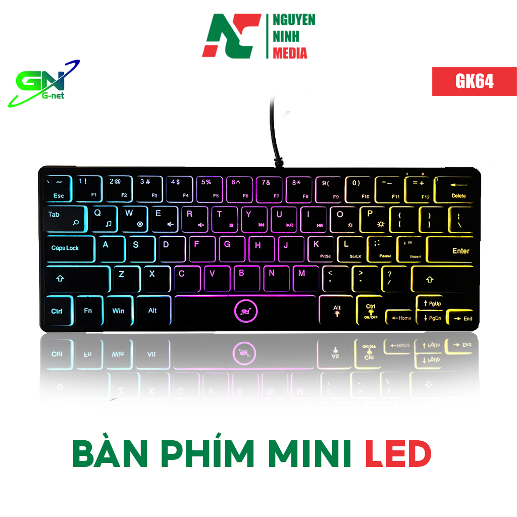 Bàn Phím Mini G-Net GK64 Có LED - Hàng Chính Hãng