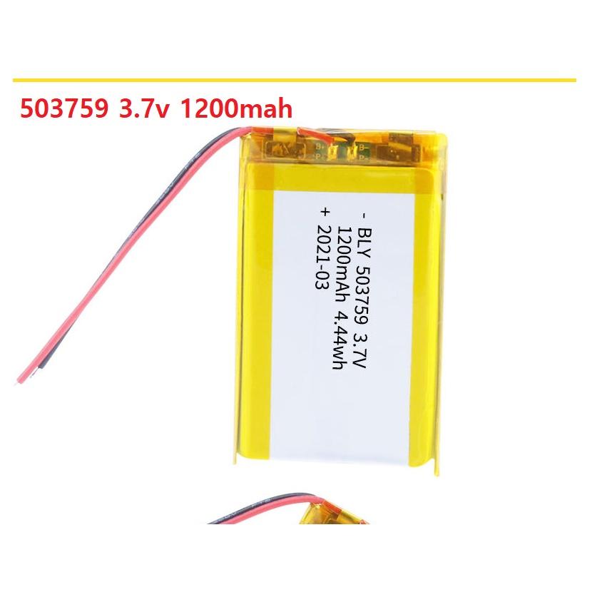 Pin Sạc Lithium Polymer 3.7V 1200mah 503759 Cho tai nghe,loa Mp3 MP4 MP5 GPS PSP Bluetooth hàng mới
