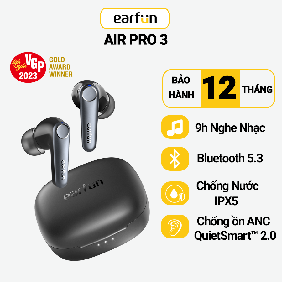 Tai nghe True Wireless chống ồn chủ động EarFun Air Pro 3 - Hàng chính hãng