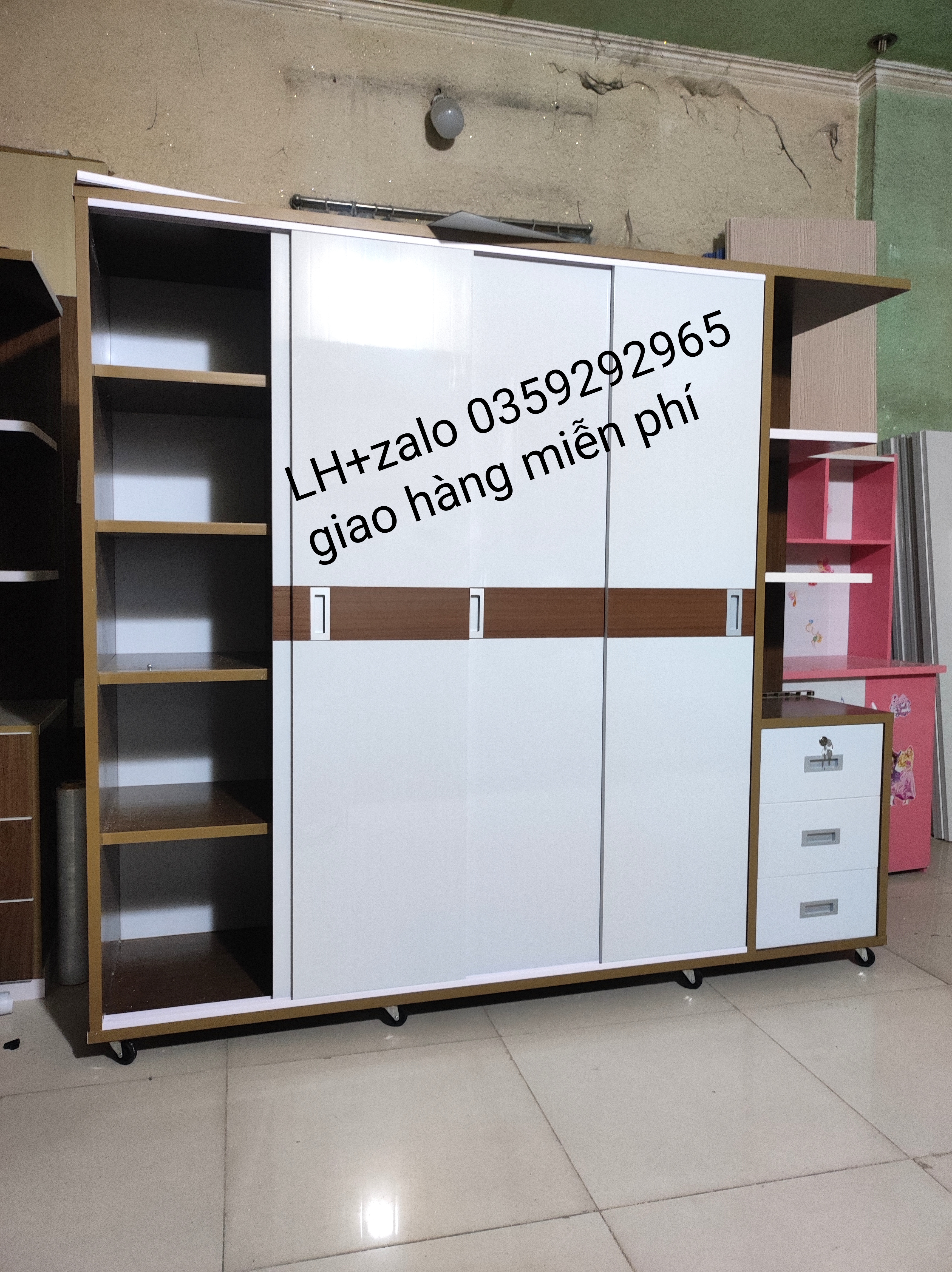 Tủ nhựa đài Loan 4 cánh 1 kệ cửa lùa