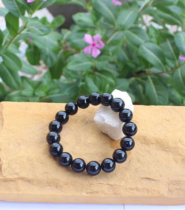 Vòng tay Đá Núi Lửa Obsidian tự nhiên cho Tuổi Thìn 12ly AKO5