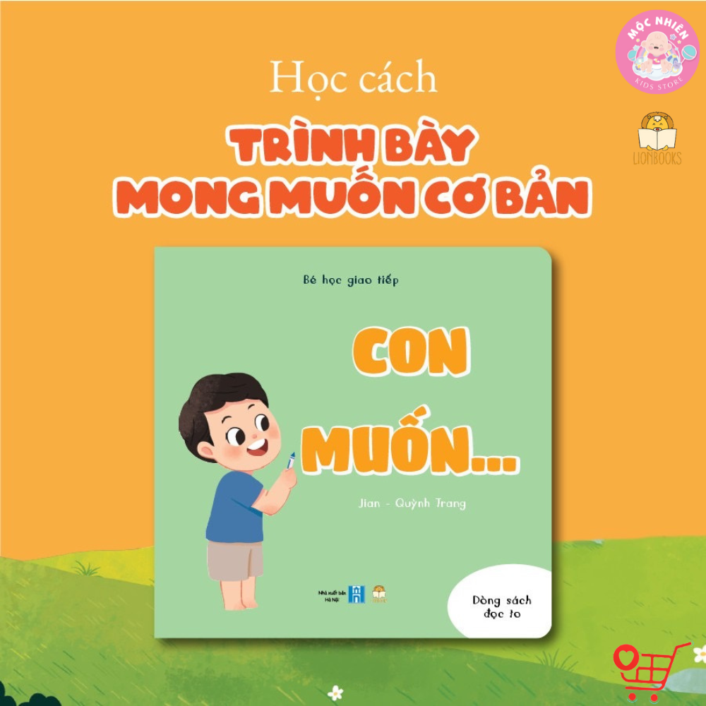 Sách - Bộ Bé Học Giao Tiếp 4 cuốn - Bồi cứng &amp; Song ngữ Việt - Anh - Lionbooks