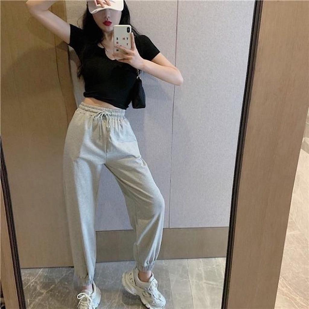 (Mua Lẻ hoặc theo Bộ): Áo Thun Ôm / Quần Jogger Phom Rộng (Mua Lẻ hoặc Bộ) BAOTIN FASHION (SE11