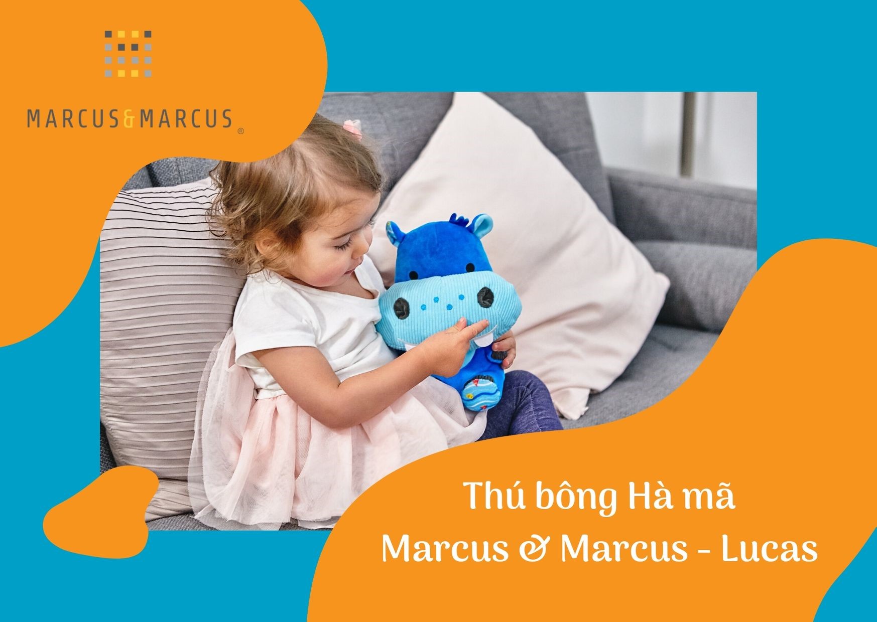 Thú bông hà mã cho bé Marcus & Marcus, từ sơ sinh - Lucas